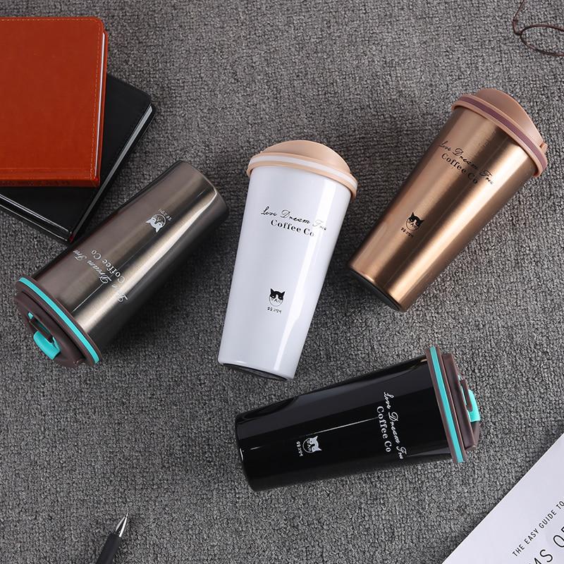 500ML Thermos Mug Coffee Cup with Lid Thermocup Seal Stainless Steel Vacuum Flasks Thermoses Thermo Mug for Car My Water Bottle