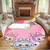 Labubu Print Round Rug, Washable Floor Carpet, For Entryway Dorm Laundry Room Office Study, Home Decor Birthday Christmas Gift