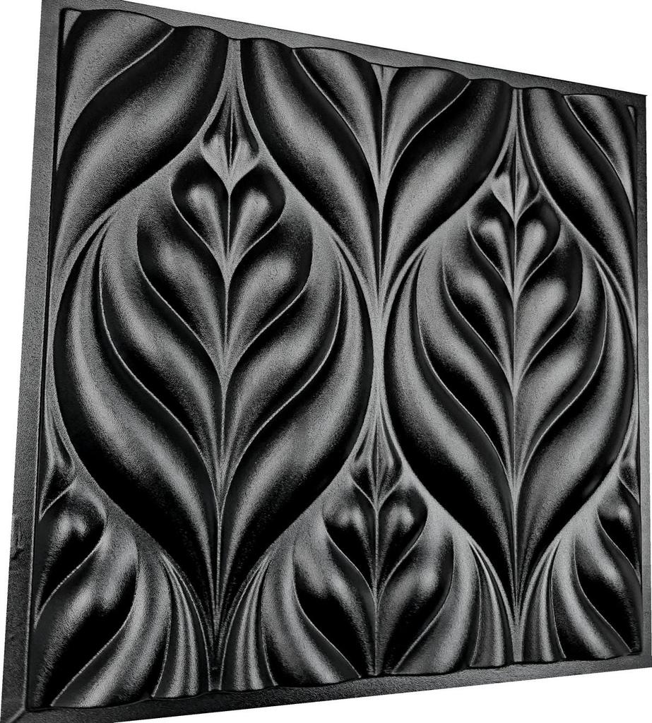 3D Wall Panel Mold for Gypsum, Plaster or Concrete Tile for Decorative Wall Panels 'Leaves'