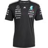 adidas X Mercedes-Amg Petronas F1 Team Минималистичная Полосатая Удобная Универсальная Футболка с Коротким Рукавом Женские Топы Черный Белый JW5362