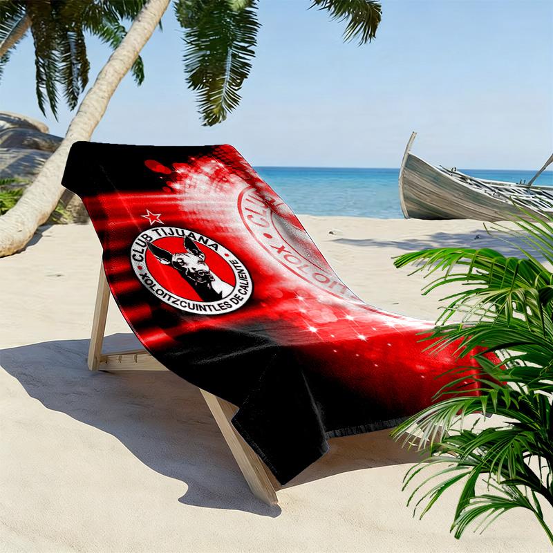 Tijuana Logo Print Beach Towel, Large Soft Quick Dry Towel for Beach Camping Swimming