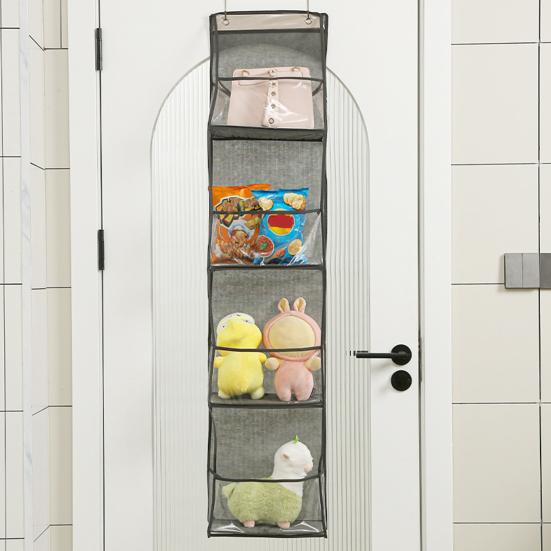Storage Hanging Bag Organizer Strong Load-Bearing Large Capacity Simple Installation Multipurpose Storage Holder with Metal Hooks