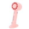 Portable Handheld Fan USB Rechargeable 3 Wind Speeds Safe Turbo Mini Fan for Outdoor Travel Camping Pink