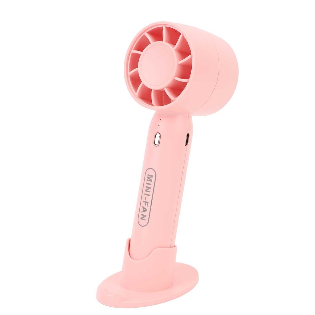 Portable Handheld Fan USB Rechargeable 3 Wind Speeds Safe Turbo Mini Fan for Outdoor Travel Camping Pink
