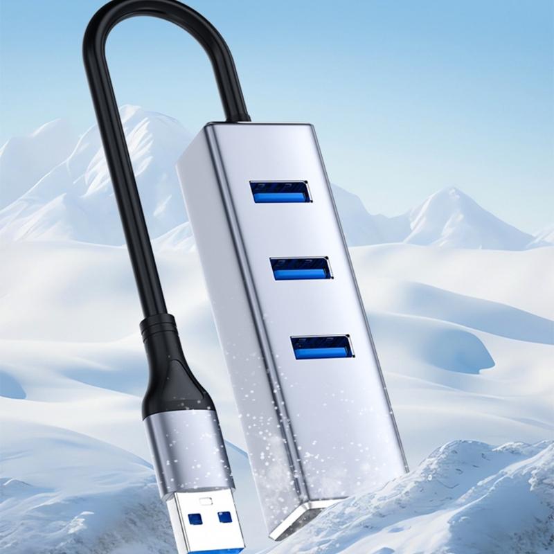 Сетевой адаптер USB C на RJ45 из алюминиевого сплава с портом USB A и 3 USB-хабами, высокоскоростное Ethernet-соединение 1000 Мбит/с