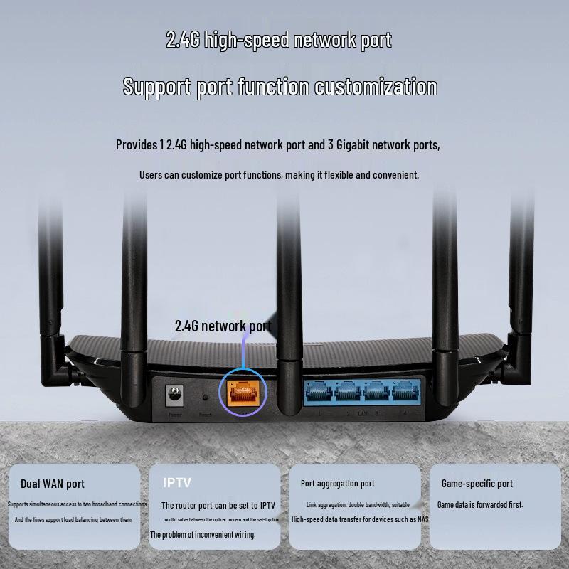 High-Speed 5G Dual-Band WiFi 6 Router for Full Home Coverage and Dorms