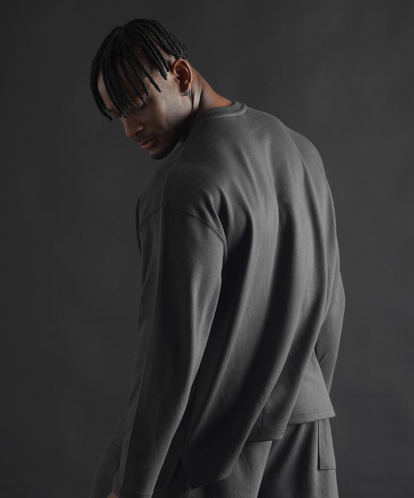 PHERMENON Essential Oversized Long Sleeve - Charcoal