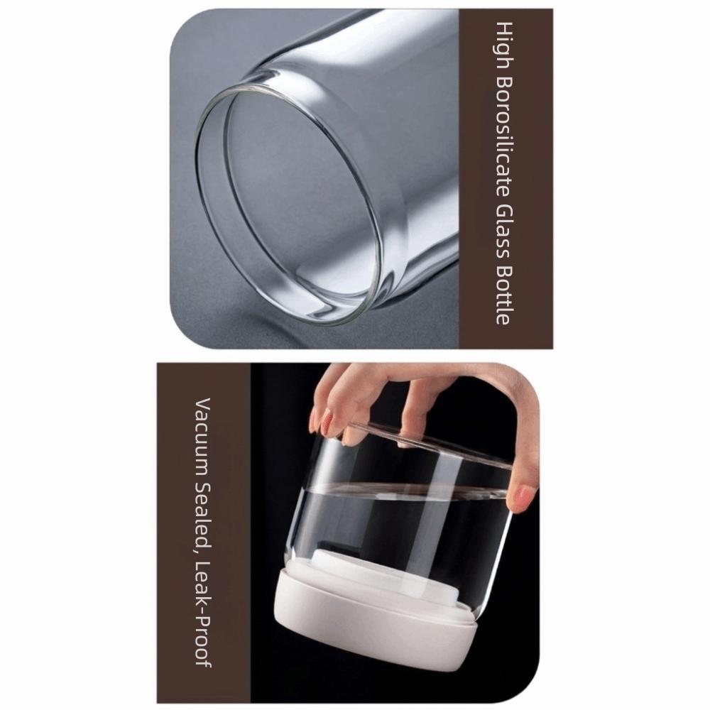 Manual Coffee Bean Storage Jar Press Type Glass Coffee Jar Vacuum Sealed Jar Kitchen Storage