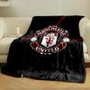Red-and-white crest with Manchester United text on a black background. for all seasons blanket lunch break throw gift