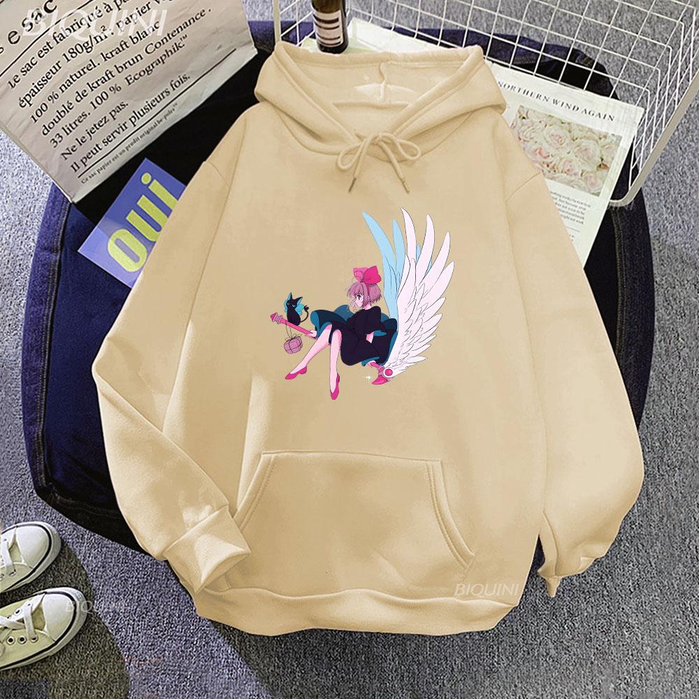 Сакура Киномото Волшебная служба доставки толстовки с длинным рукавом женские/мужские толстовки с героями мультфильмов зимние повседневные удобные пуловеры с капюшоном