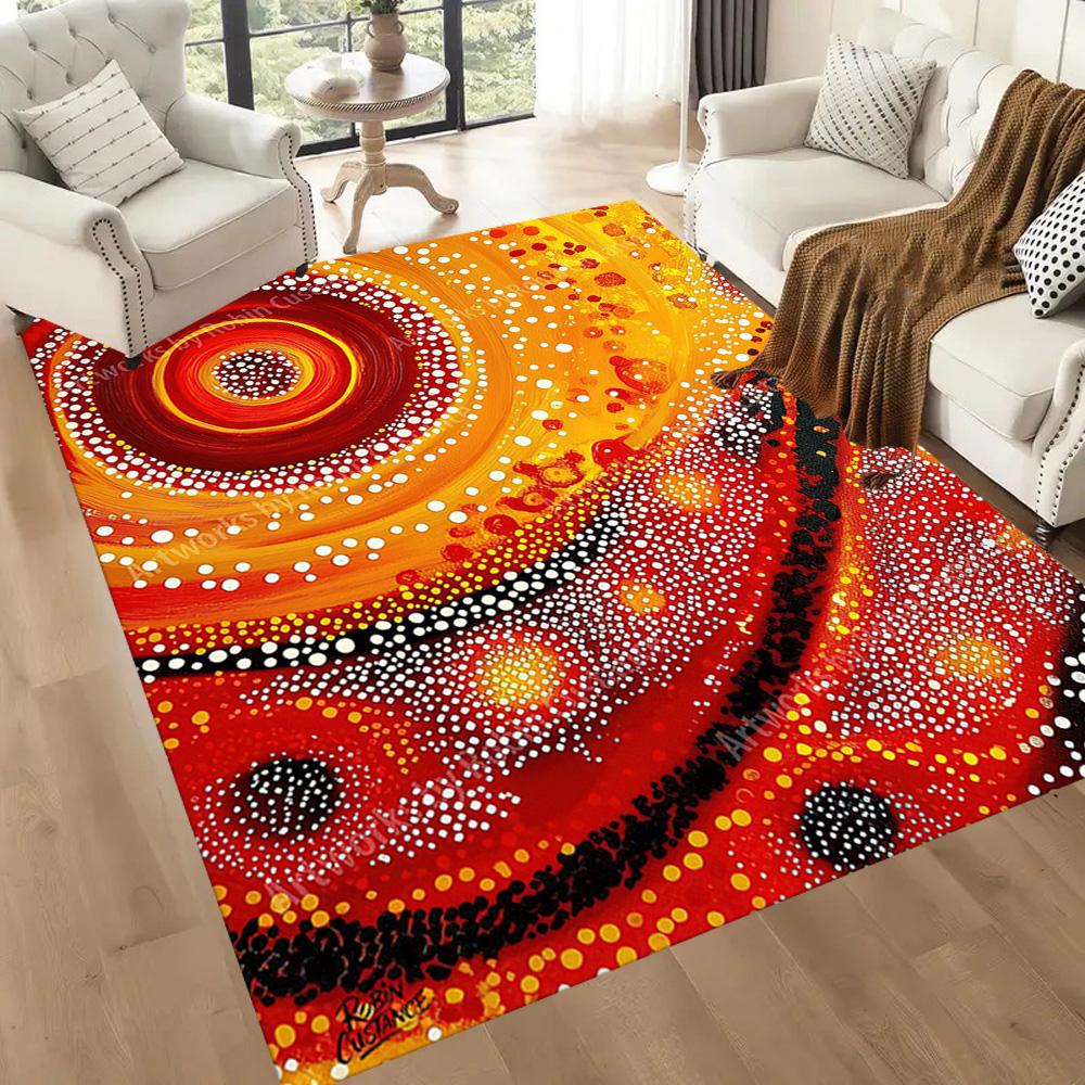 Australian Aboriginal Style 86 Carpet Perfect for Bedrooms Outdoor Kitchen Dining Room Antislip Carpet Anime Office Decor Birthday/Christmas Gift