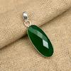 Ювелирный кулон ручной работы из стерлингового серебра 925 пробы с зеленым ониксом и драгоценным камнем для женщин