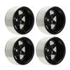 Set of 4 1.9-inch Steel Beadlock Wheels for RC Crawlers (Black) - Compatible with Axial SCX10 90046, D90, Traxxas TRX4, Redcat, Tamiya, and HPI