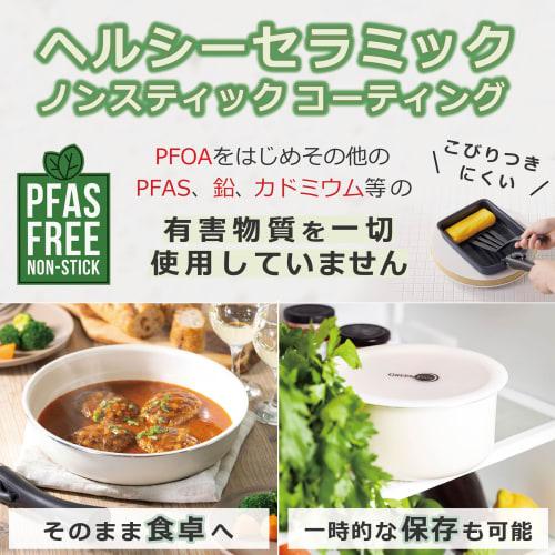 GREENPAN Click Chef Frying Pan (Old Handle Type), 5-Piece Set, Cream White, CC007539-004