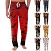 Мужские вязаные повседневные брюки с карманом и принтом на Хэллоуин, пижамные брюки