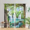 2 Pieces, Natural Scenery Waterfall Landscape Curtains - Pole Pockets Easy To Hang - Living Room, Bedroom, Home Decoration