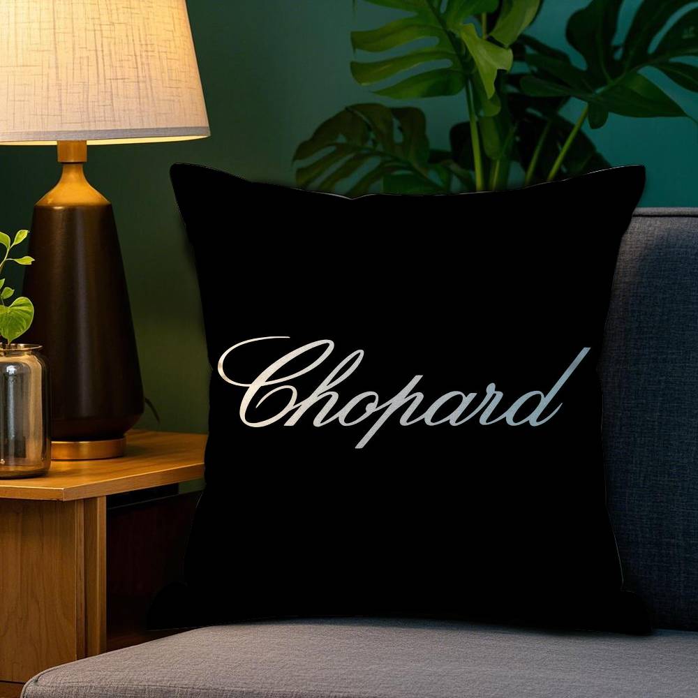 Brand C-Chopard Jewelry Pillow Case Plush Fabric Soft Double Sided Print Home Sofa High Quality Cushion Cover Throw