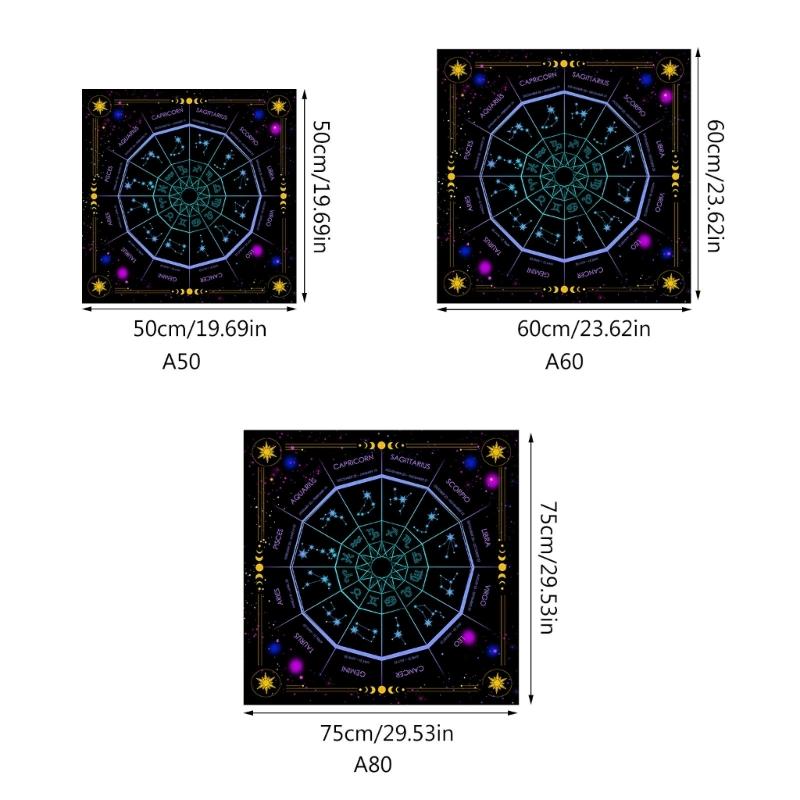 Квадратная скатерть для гадания маятником, коврик для карт Таро, скатерть для алтаря с рунами