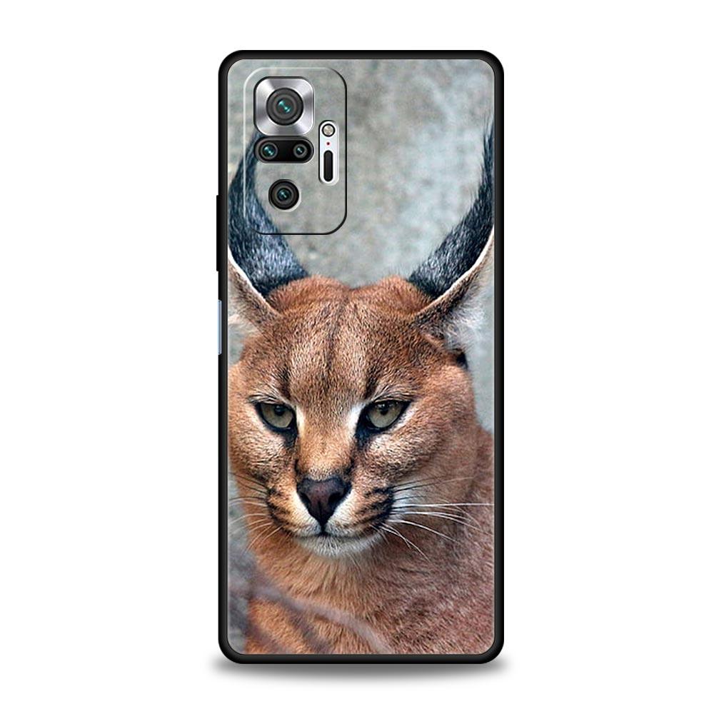 Чехол для телефона для Xiaomi Redmi Note 14 13 12 Pro Plus 5G 9S 9 10 11 4G 14C 13C 12C 10C 9C 9A Мягкий чехол Африканская Рысь Каракал Кошка