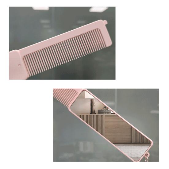 Folding Comb Mirror with High-Definition Glass 2 In 1 Portable Compact Design Portable Grooming