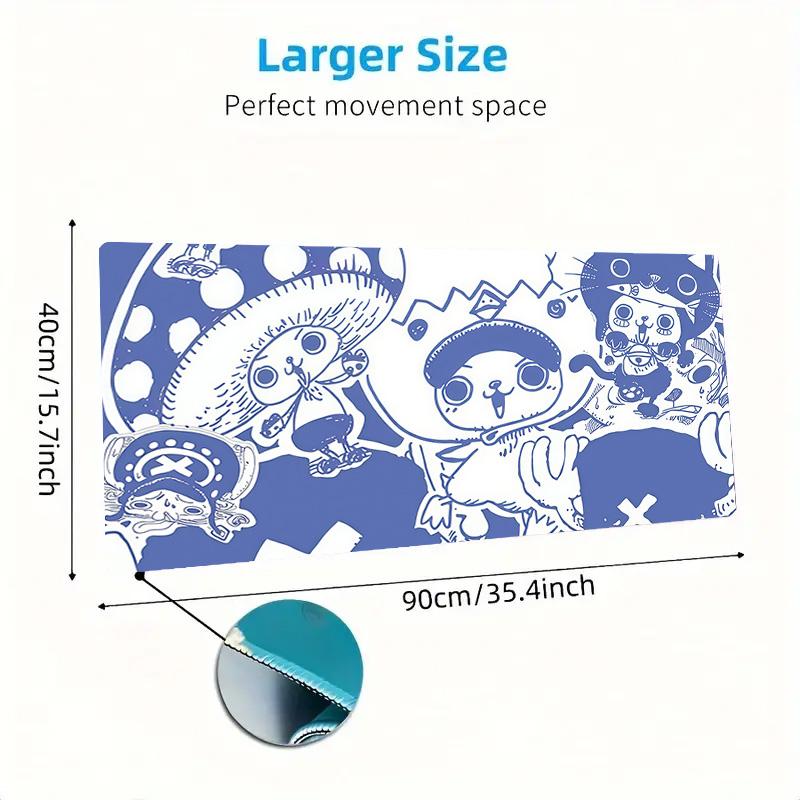 Chopper Excited Jump Cartoon Style Print Cushion Non-slip Laptop Tablet Big Mousepad XXL Mat Mini PC Playmat With Lock edge