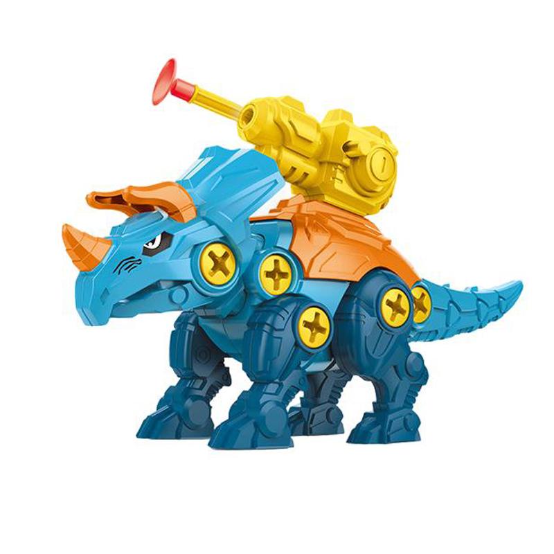 Children's Dinosaur 3D Puzzle Toys Press To Fire Bullets DIY Detachable Assembly Screw Toys