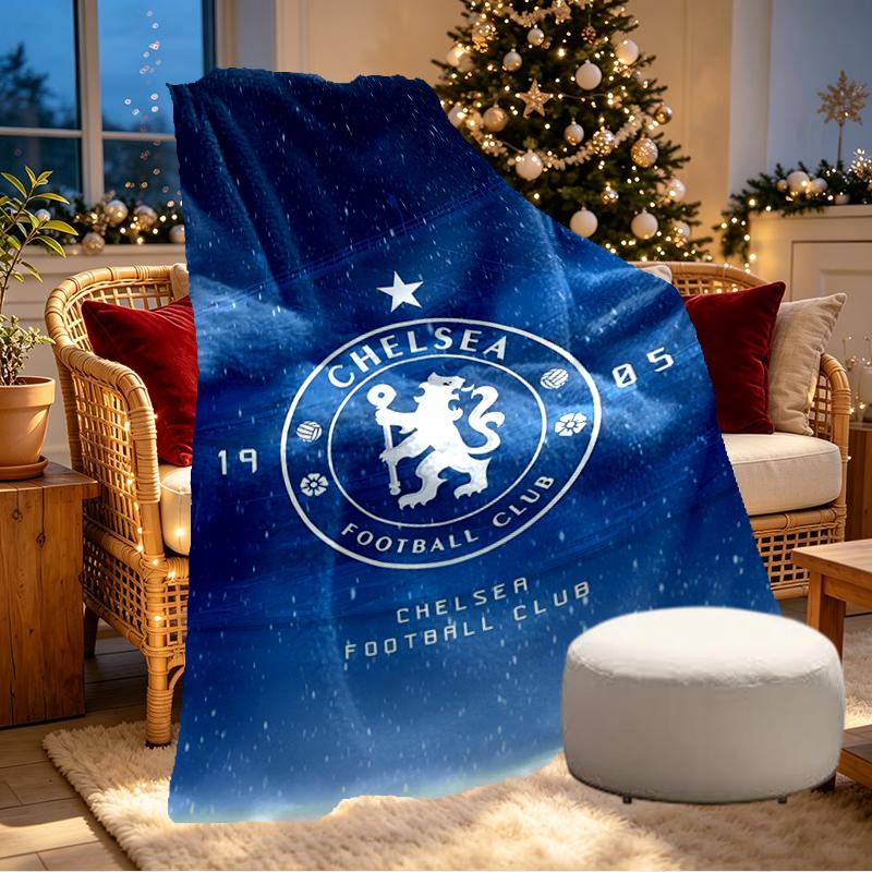 Плед Chelsea F.C. - Мягкий и Удобный, для Спальни, Путешествий, Дивана, Домашнего Декора - Подарок на День Рождения, Рождество для Друга