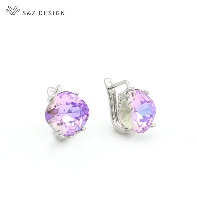 Модные серьги-капли цвета розового золота с квадратными кристаллами для женщин и девочек, повседневные аксессуары, ювелирные изделия, темперамент, подарок