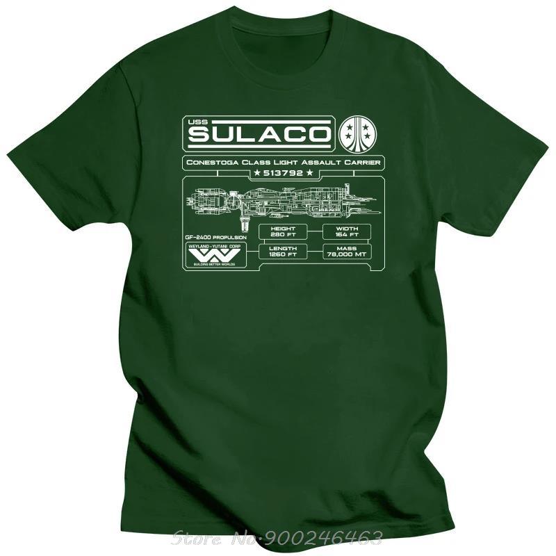New Cotton T-shirt Casual Men Top USS Sulaco Spaceship Specifications Plaque Tshirt Harajuku Men Clothing O-neck Fitness T Shirt