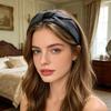 Женская повязка на голову с узлом и витым дизайном, противоскользящая, удобная посадка, широкий обруч для волос, аксессуар для волос