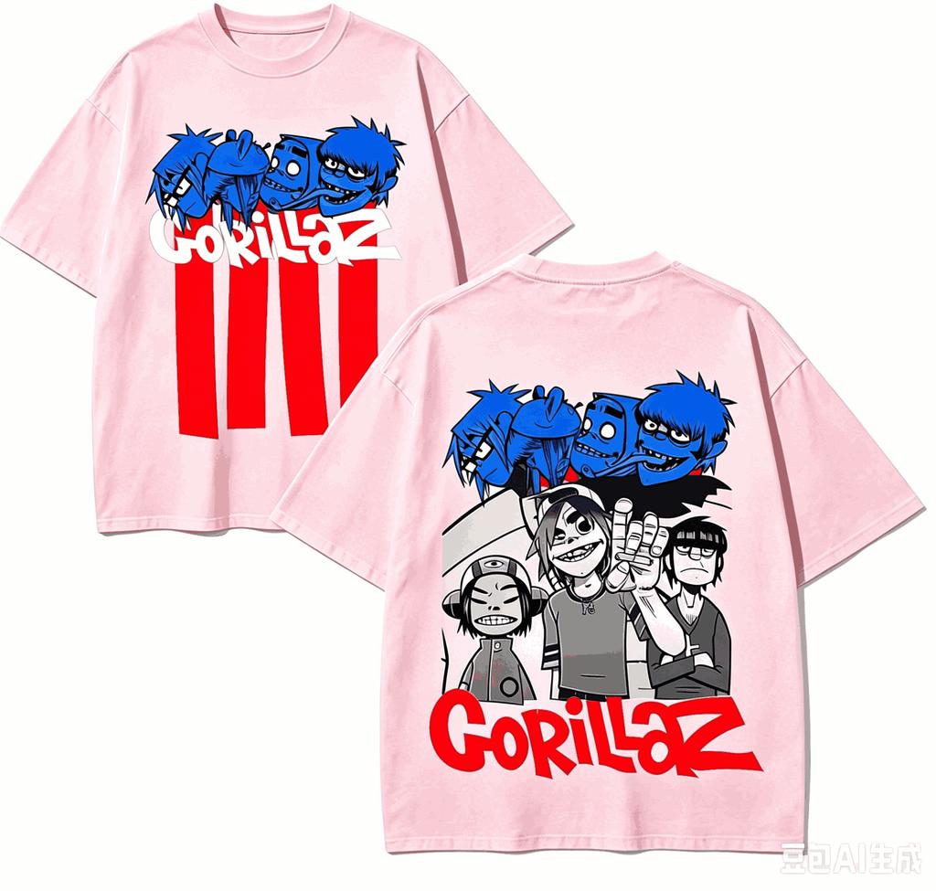Подарочная футболка Gorillaz Мужская Женская Харадзюку Оверсайз Унисекс Короткий рукав Уличная мода высокое качество Для пар горячий товар Удобная