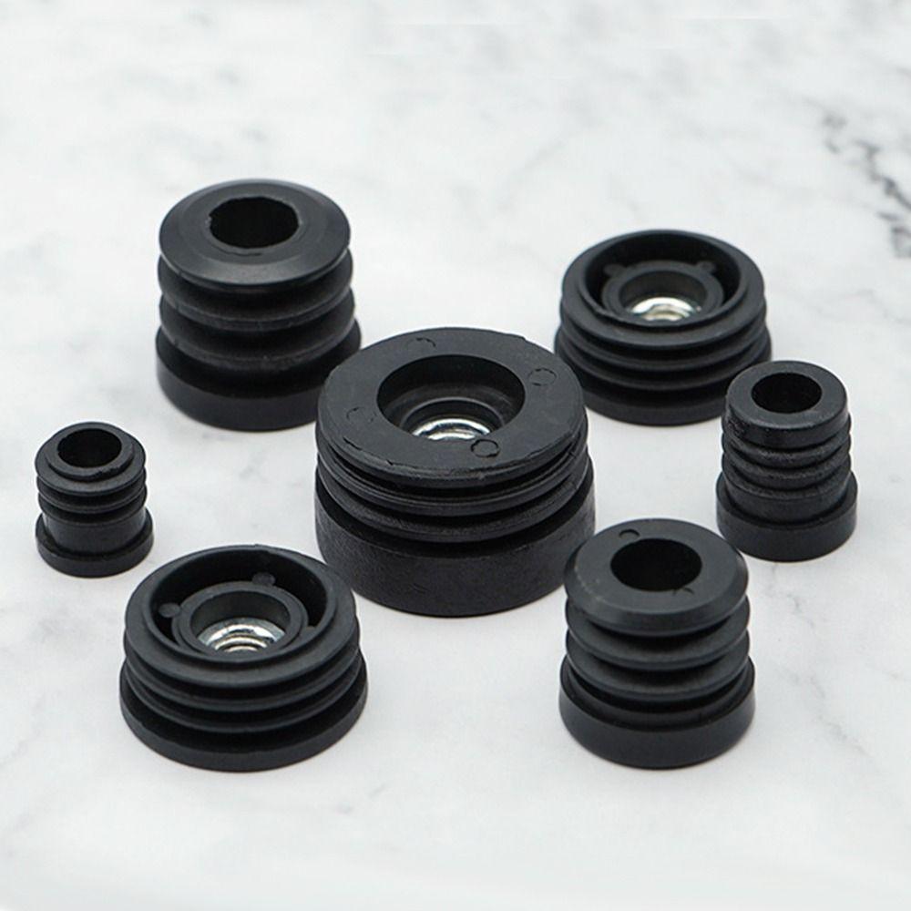 Plastic Pipe Inner Plug Black Furniture Adjustable Feet Dust Cover Nut Hole Plug Table Chair