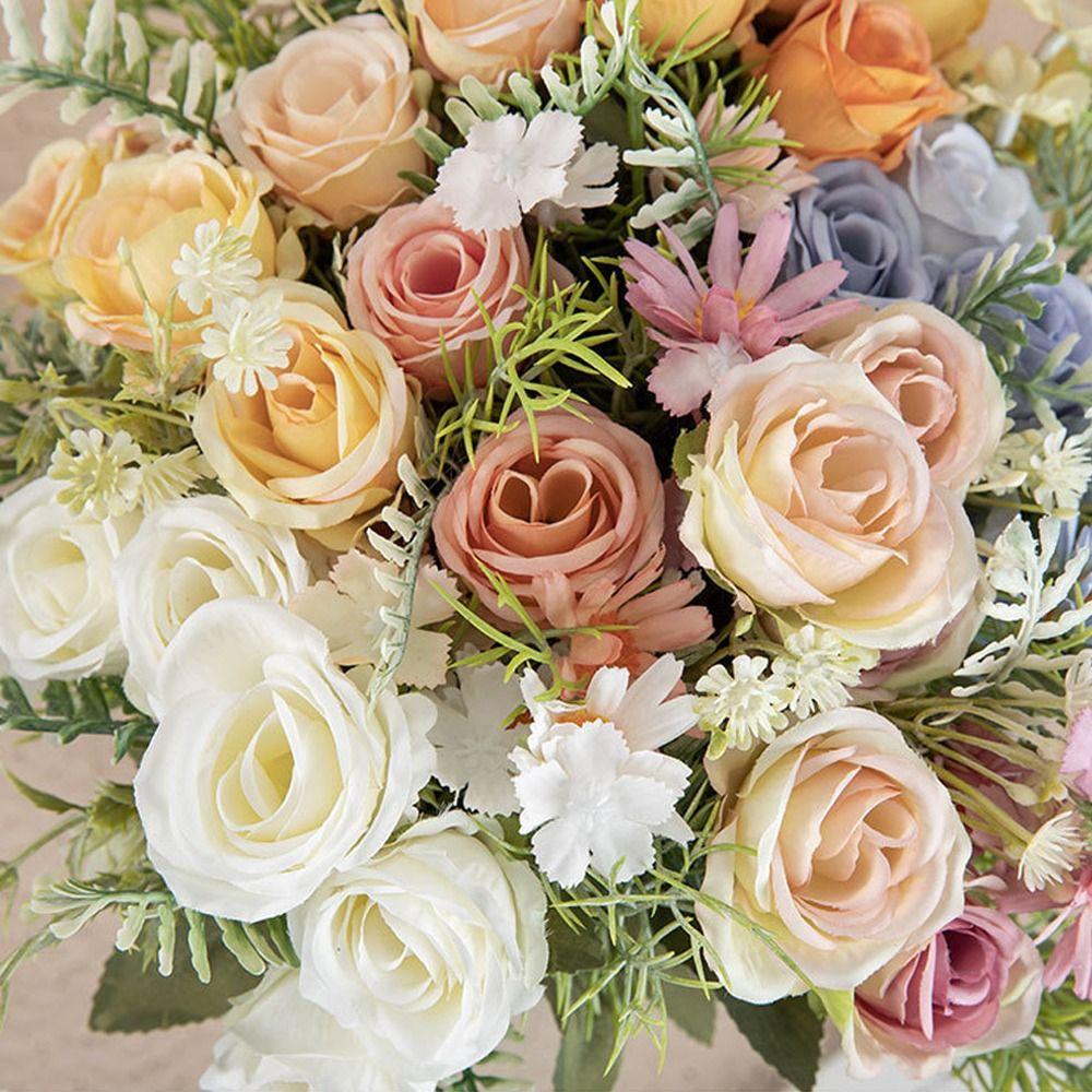 Букет роз Real Touch Simulation, элегантный искусственный цветок, декор для сада на открытом воздухе