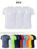 3PCS/Set Men's Casual Breathable Quick-Dry Short Sleeve Sports T-Shirts