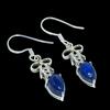 Natural Lapis Lazuli Gemstone 925 Solid Sterling Silver Gift Earring 1.50" J0w16