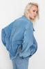 Women's Fashion New Jacket Black Pocket Detailed Oversize Denim Jacket