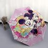 Mickey and Minnie Themed Automatic Opening and Closing Umbrella, Brightly Colored 8-rib Portable Umbrella, Suitable for Men and Women, A Perfect Gift