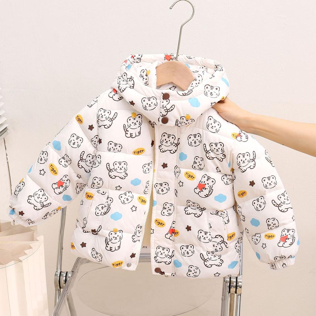 Children's Down Cotton-padded Coat Winter Clothes Cotton-padded Coat Cotton-padded Coat Autumn And Winter Medium And Small Warm Fleece-lined Top