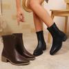 Осень 2025 Ботинки на низком каблуке Женские ботинки Мартин Большой размер