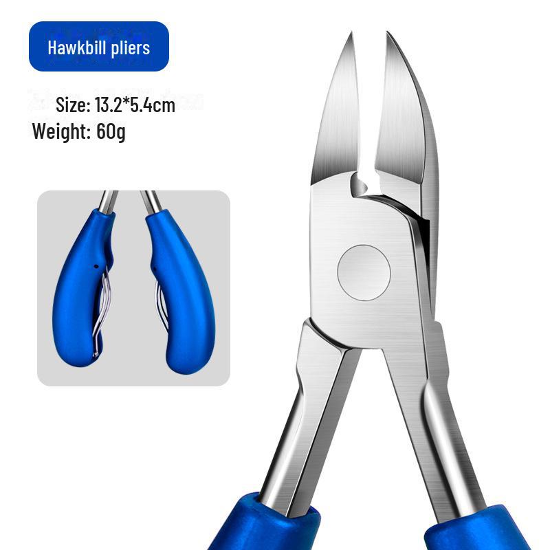 Щипцы для ногтей и омертвевшей кожи Hawkbill из нержавеющей стали с резиновой ручкой для маникюра и использования в маникюрных салонах