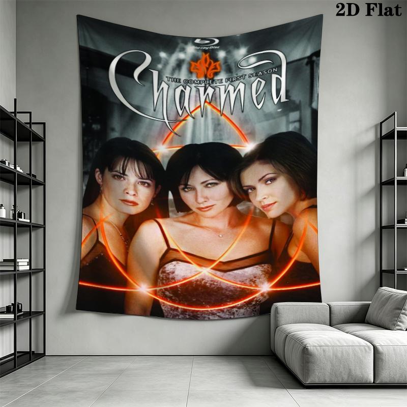 Charmed Wall Tapestry Aesthetic Wall Hanging Printed Fabric Blanket Decorative Tapestries for Bedroom Living Room Home Decor