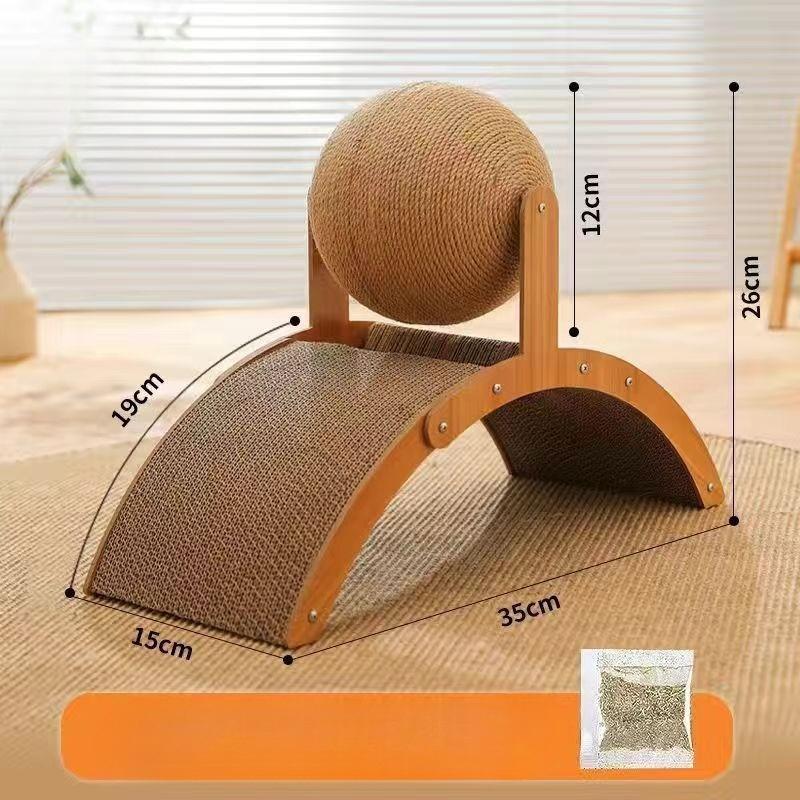 Когтеточка 2-в-1 с подвесной игрушкой-шариком - Сверхвысокий столб-когтеточка с ограждением для заточки когтей, Сверхпрочная когтеточка-пад для крупных кошек