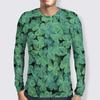 Lucky Grass Clovers 3D Graphic Tee Shirt Funny Pattern Designer Tshirt Men Autumn Fashion Casual Round Neck Long Sleeves Tee