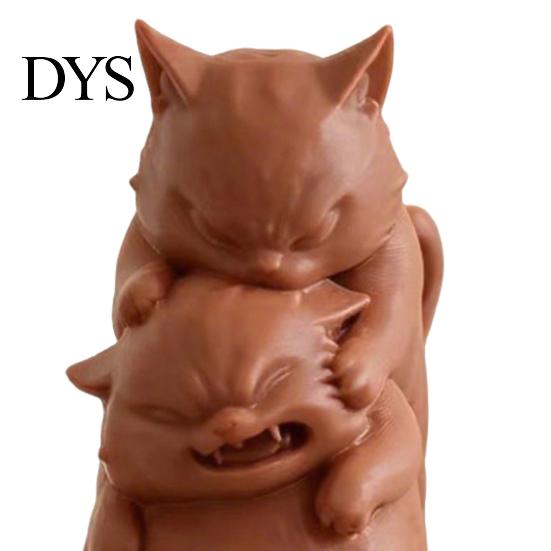 Декоративная фигурка для ТВ-тумбы, Орнамент "Дерущиеся коты", 3D-печатная фигурка сложенных котят, Прочный PLA, Маленькие предметы, Прихожая, Креативное животное