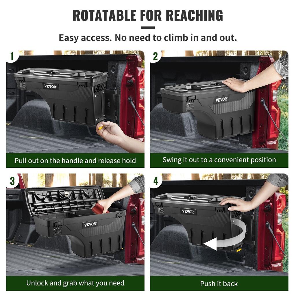 Truck Bed Storage Tool Box 2019-20 Chevrolet Silverado 1500 Left+Right