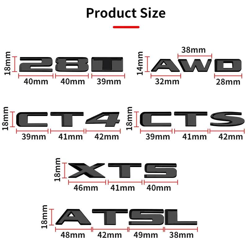 ABS Буквы CT4 CT5 CT6 CTS XT4 XT5 XT6 XTS ATS AWD 25T 28T 40T Наклейка Автомобиль Задний Багажник Хвост Багажника Шильдик Логотип Для Cadillac