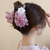 Mesh Fabric Flower Pearl Hair Catch Fairy Style Niche Versatile Hairpin Fashion High Sense Simple Hair Accessories