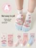 My Melody Girls' Cute Cartoon Mid-Calf Cotton Socks - Thin for Autumn & Winter