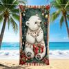 1Pc Polar Bear Christmas Gifts Beach Towel, Quick Dry, Multi-Use for Beach Pool Gym Yoga Home Travel, Christmas, Halloween, Xmas Gift S257