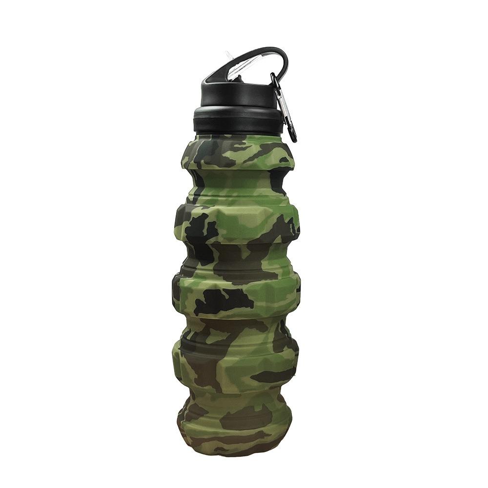 Silicone Sports Water Bottle Foldable Drinking Cup Retractable Grenade Water Bottle Hiking